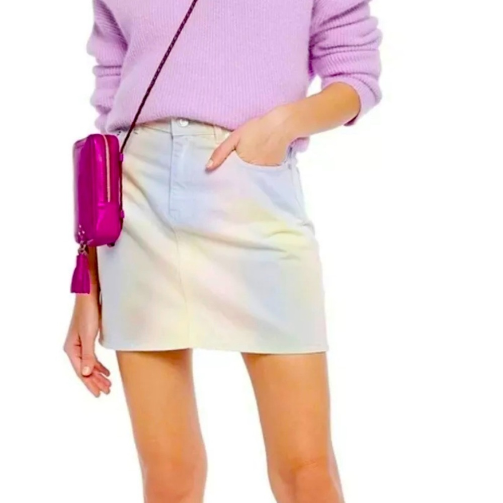 Ganni Tie Dye Denim Mini Skirt - size 36